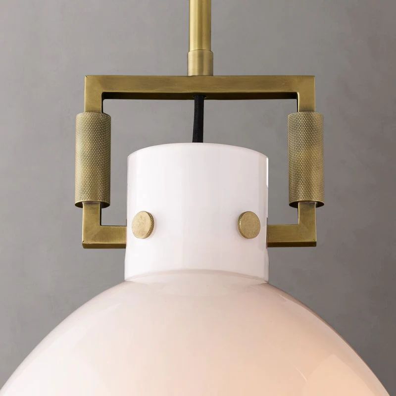Mechanic Milk Glass Cloche Pendant - thebelacan