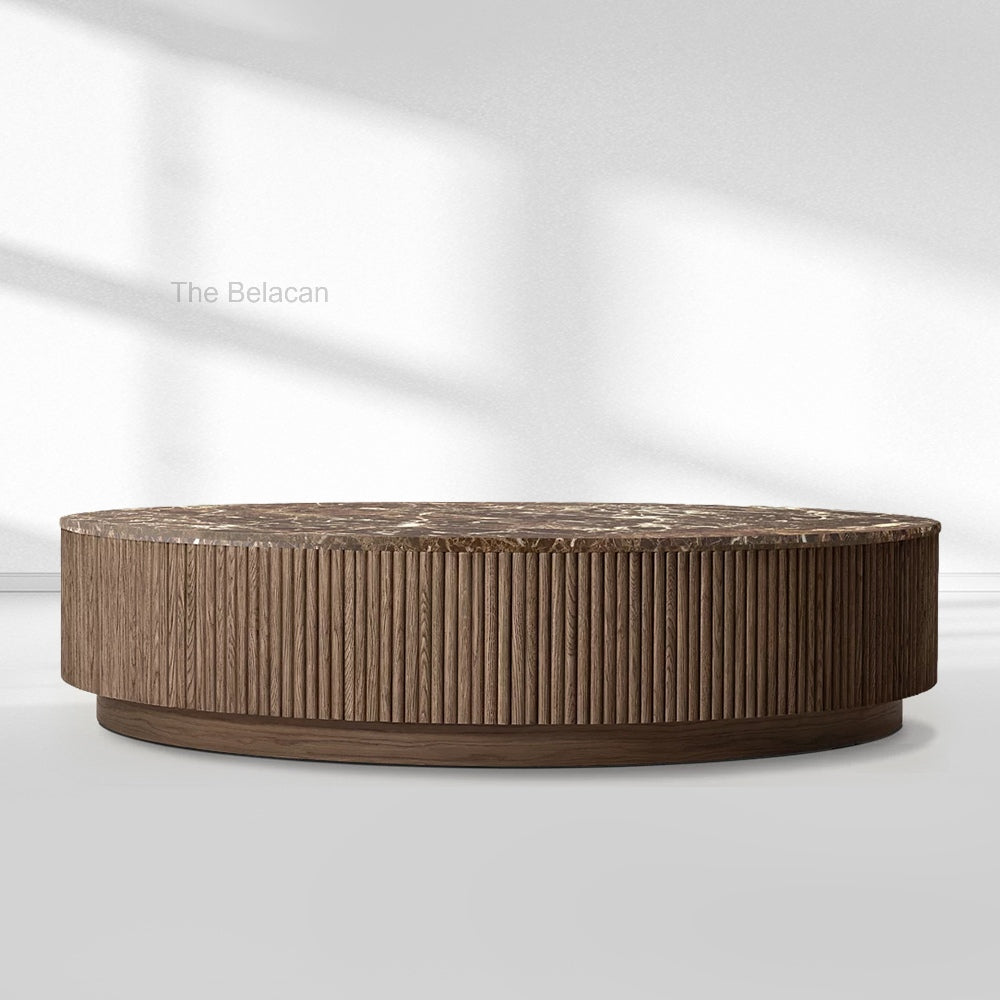 MulRegal Emperador Plinth Round Coffee Table - thebelacan