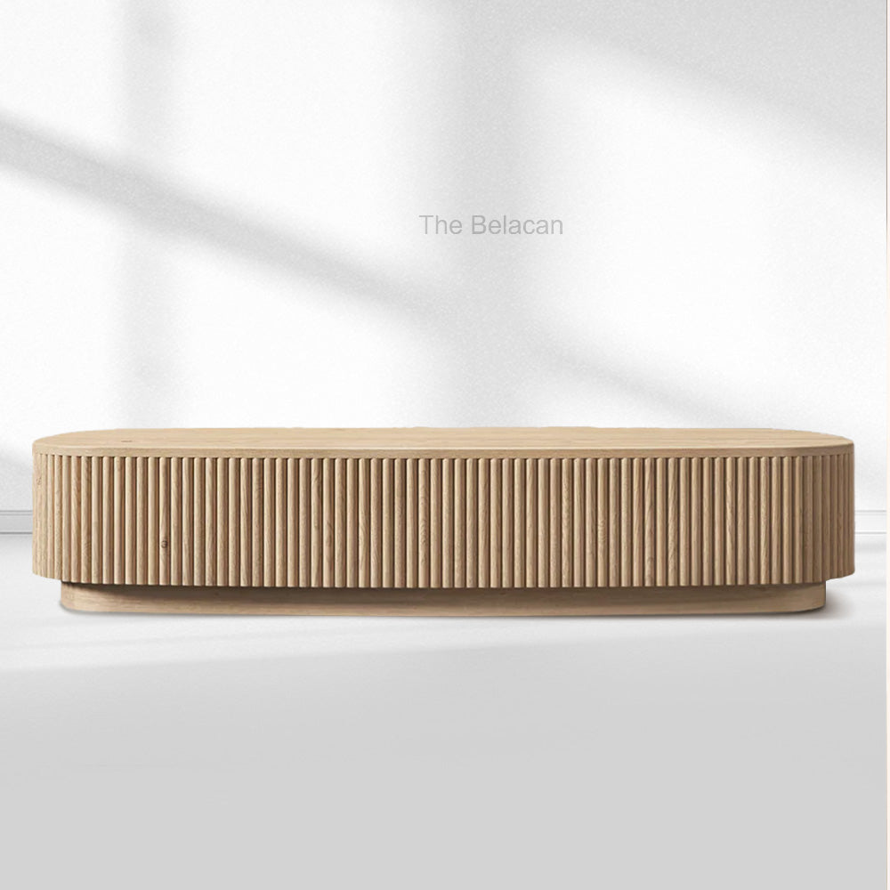 MulRegal Oak Wood Coffee Table - thebelacan