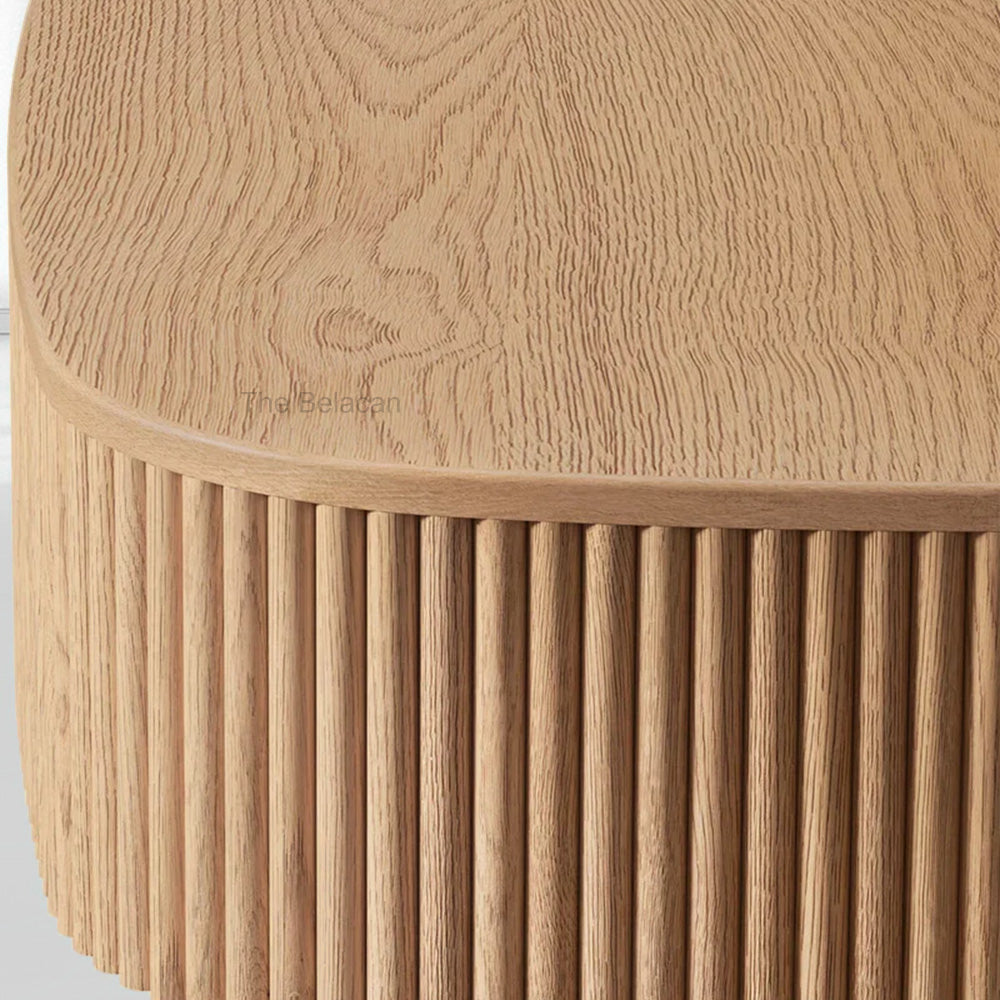 MulRegal Oak Wood Coffee Table - thebelacan
