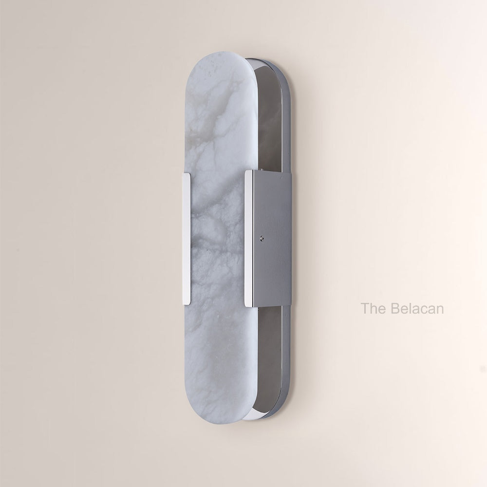 OpalEdge Oval Alabaster Wall Sconces 13.8 19.7H - thebelacan