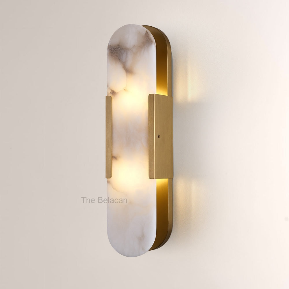 OpalEdge Oval Alabaster Wall Sconces 13.8 19.7H - thebelacan