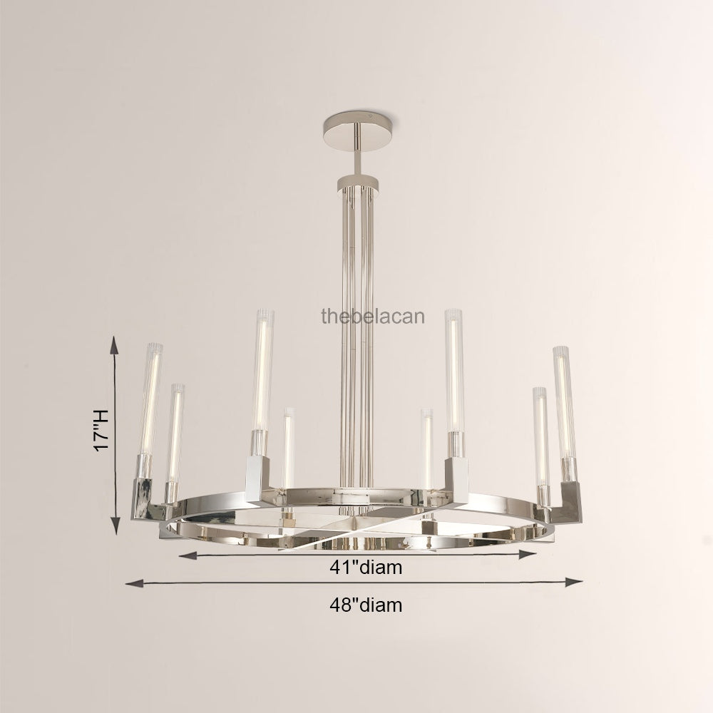 Prismatic Glass Round Chandelier 48" - thebelacan