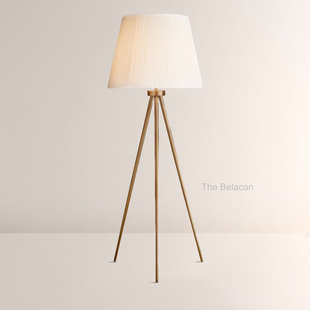 ReeEon Pleated Silk Shade Floor Lamp - thebelacan