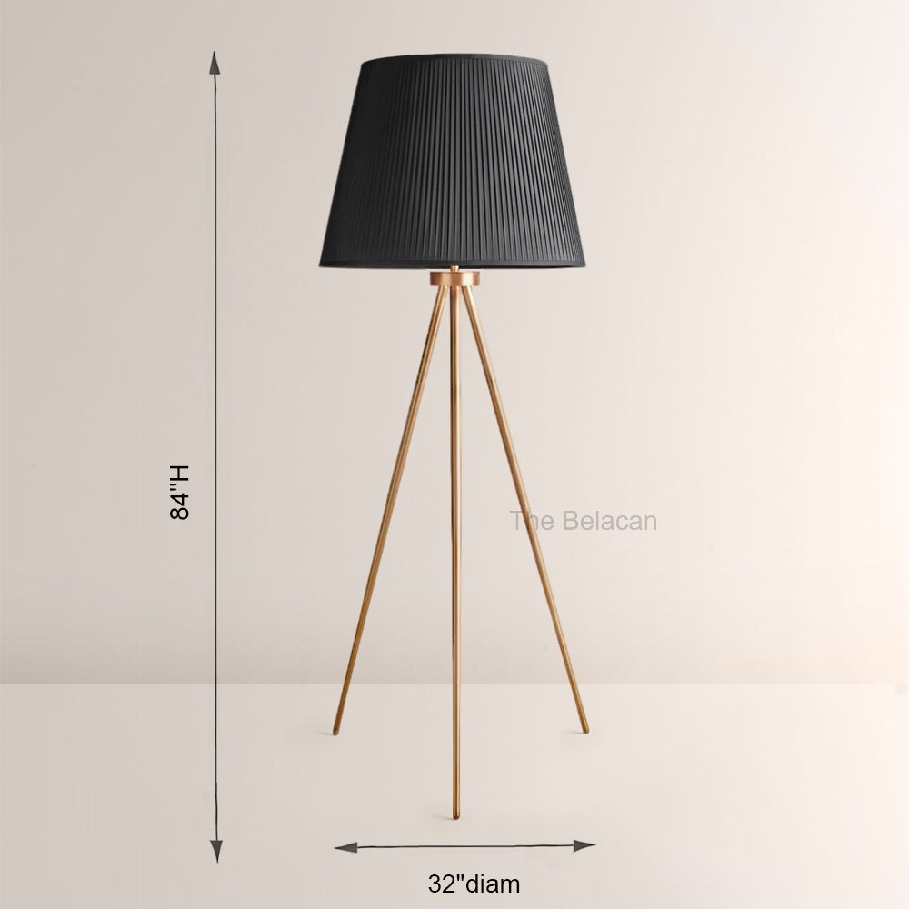ReeEon Pleated Silk Shade Floor Lamp - thebelacan