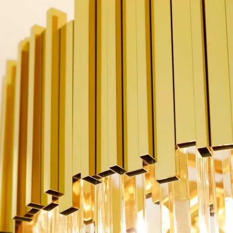 Rhea Golden Modern Crystal Chandelier - thebelacan