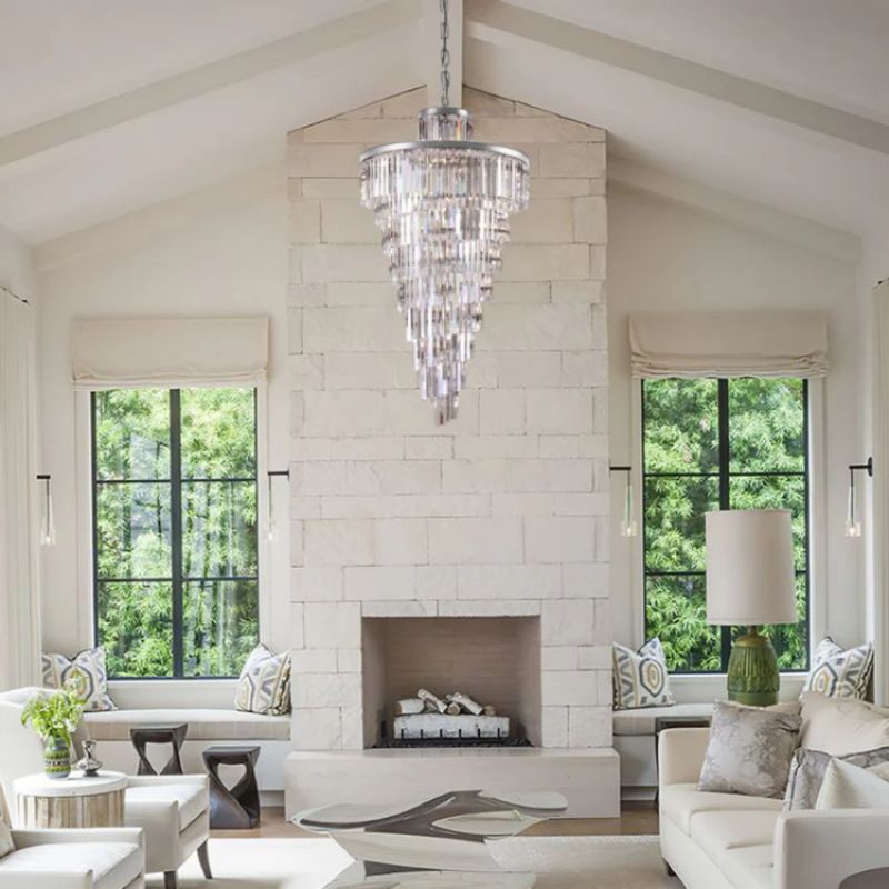 Rhea Spiral Tierd Crystal Chandelier - thebelacan