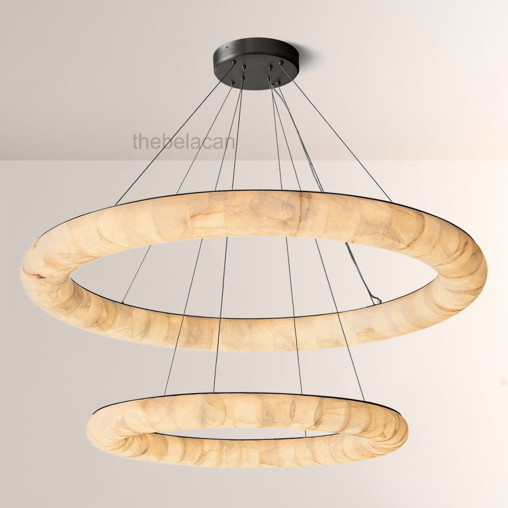 Rivage Lisse Two-Tiered Round Chandelier 61″D - thebelacan
