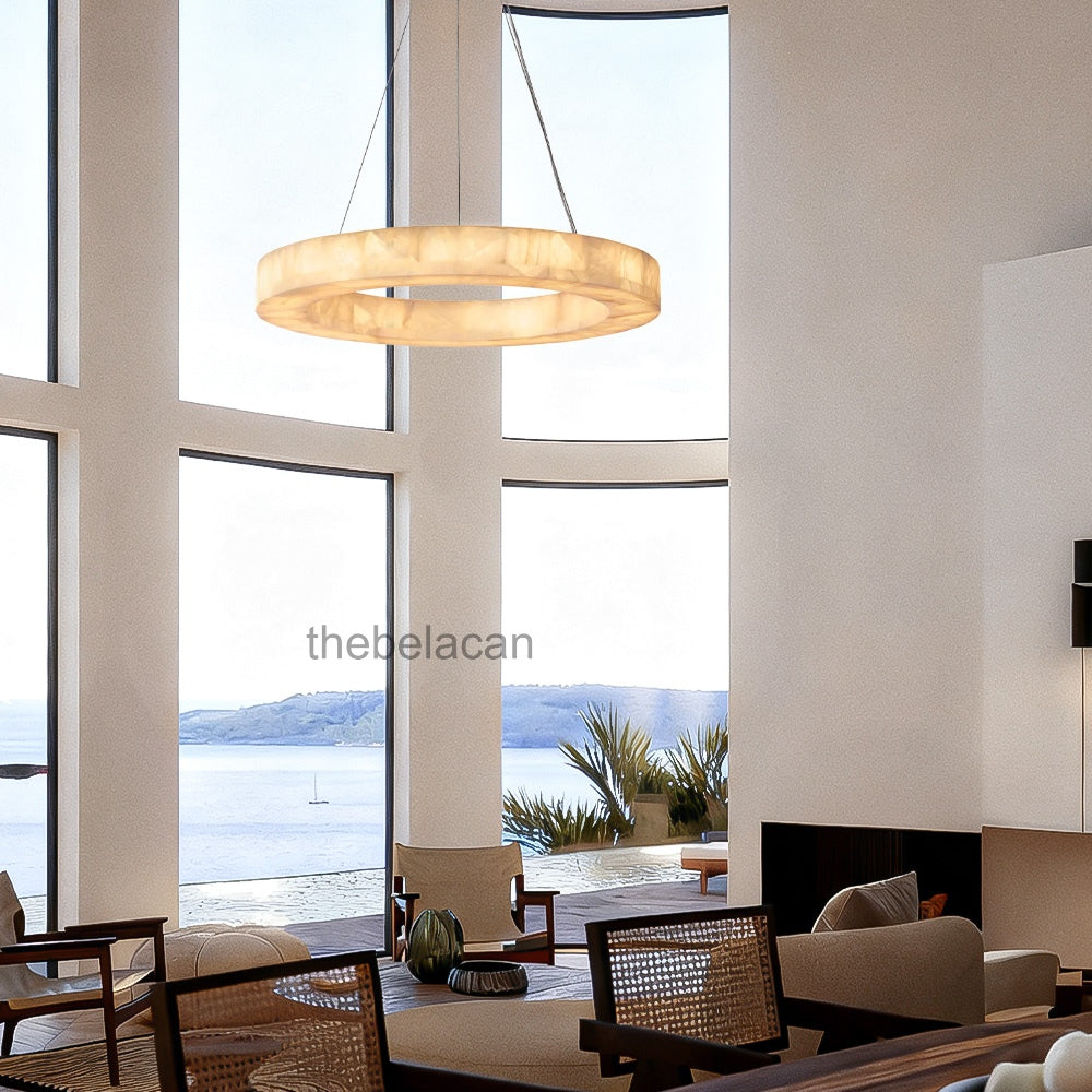 Riveage Calcite Round Chandelier 31"40"60" - thebelacan