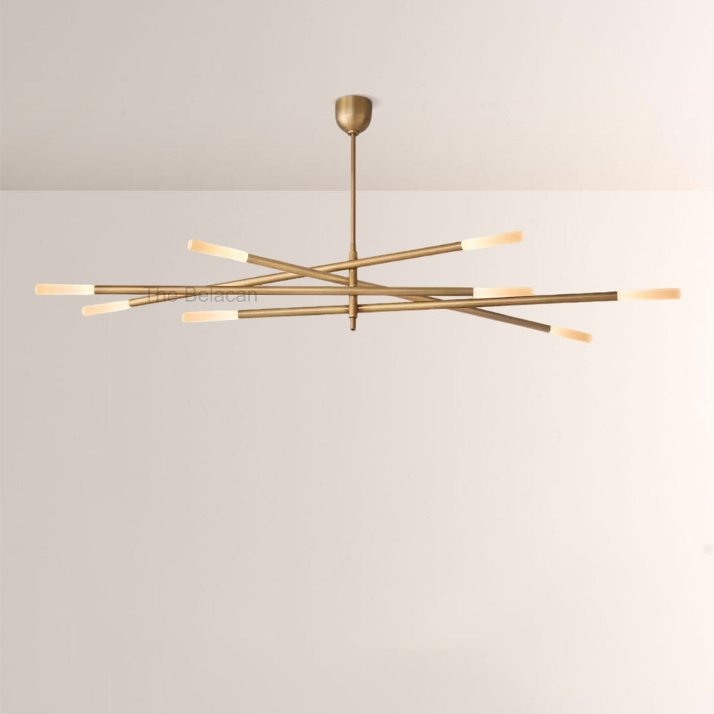 Rouvelle 8-Light Mobile Etched Rod Chandelier - thebelacan