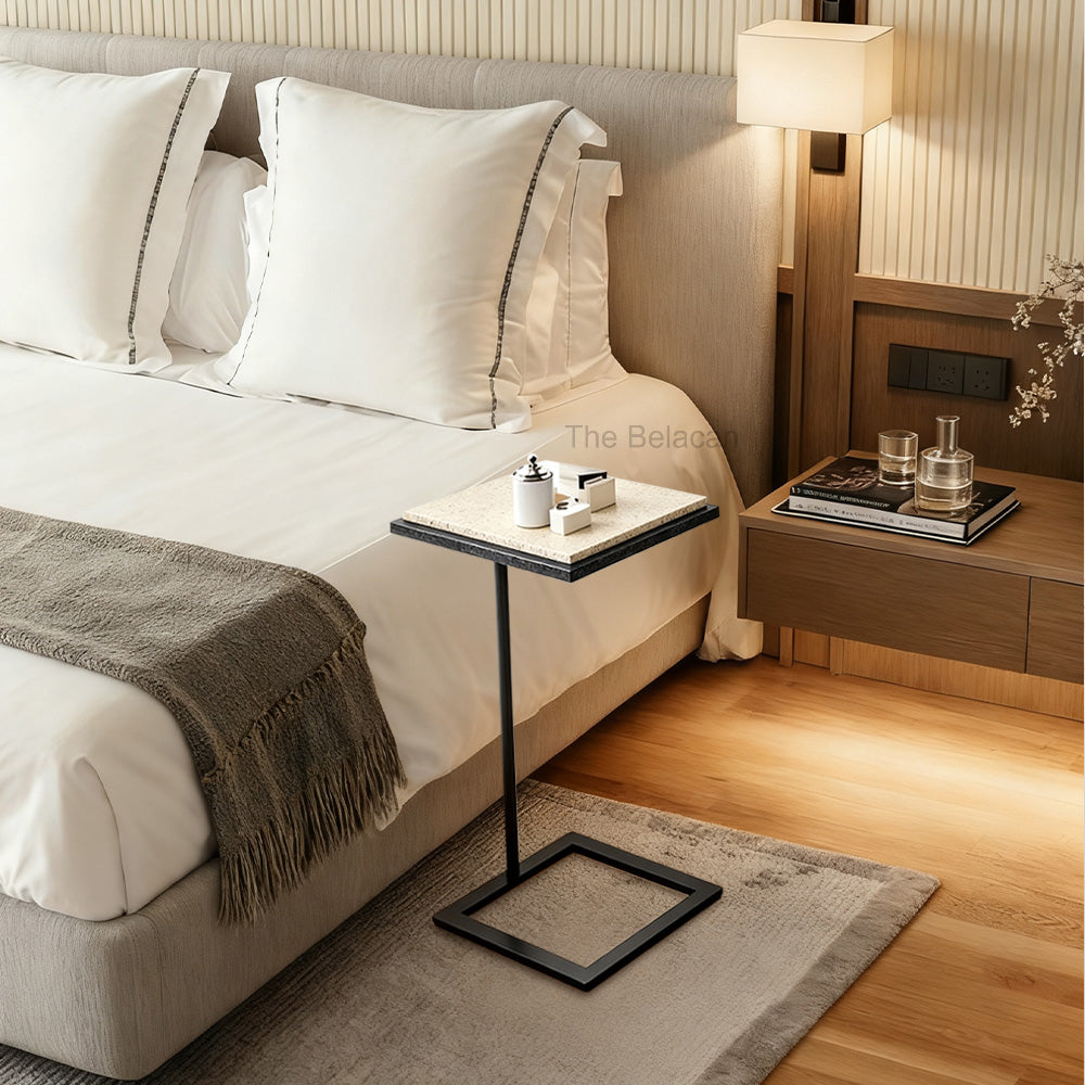 SalVerve Stone Rectangular C Table - thebelacan