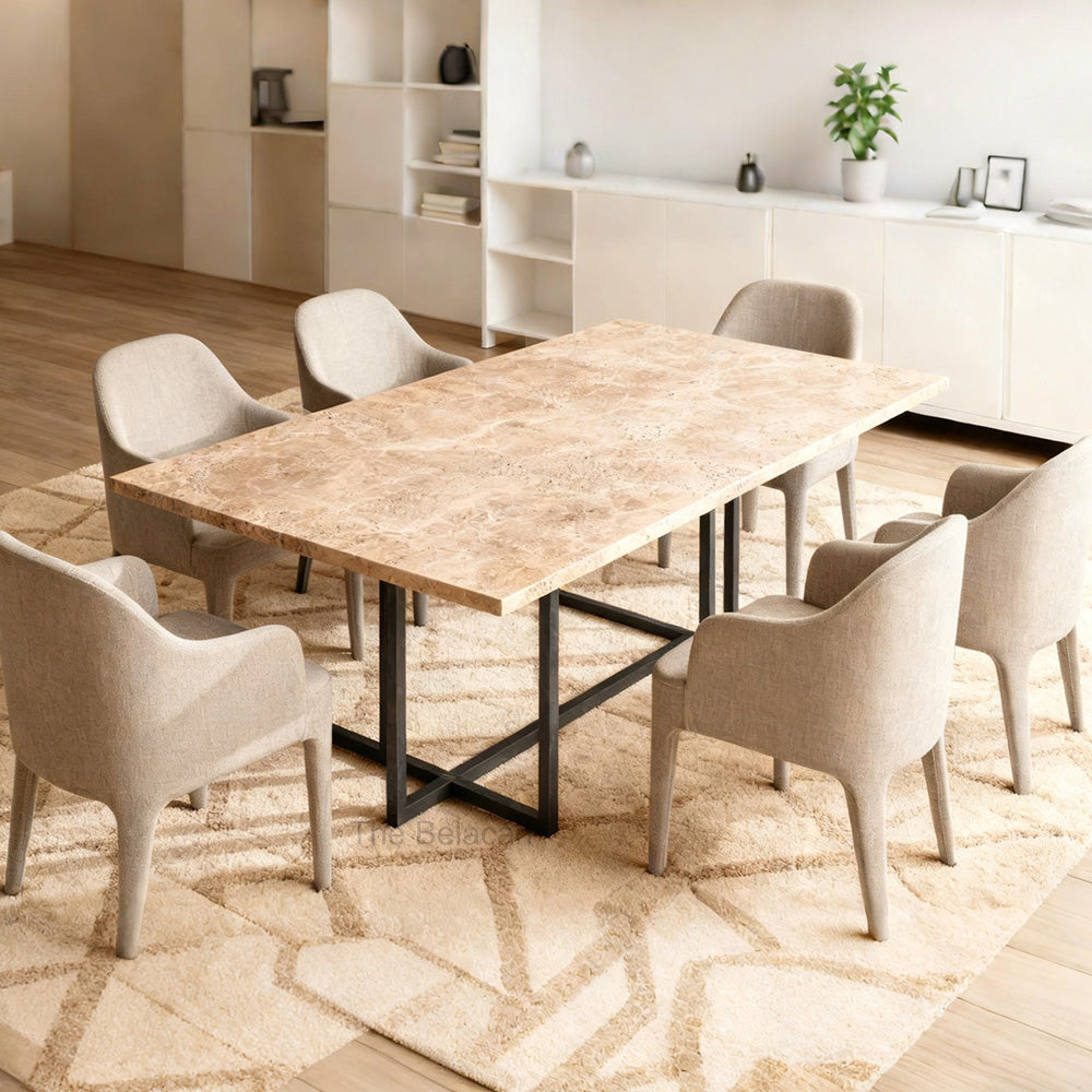 SalVerve Stone Rectangular Dining Table - thebelacan