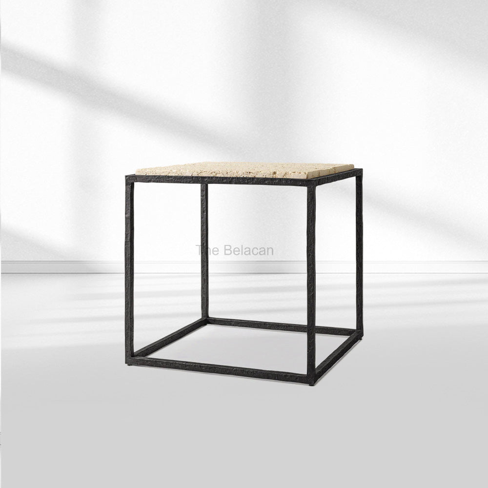 SalVerve Stone Square Side Table - thebelacan