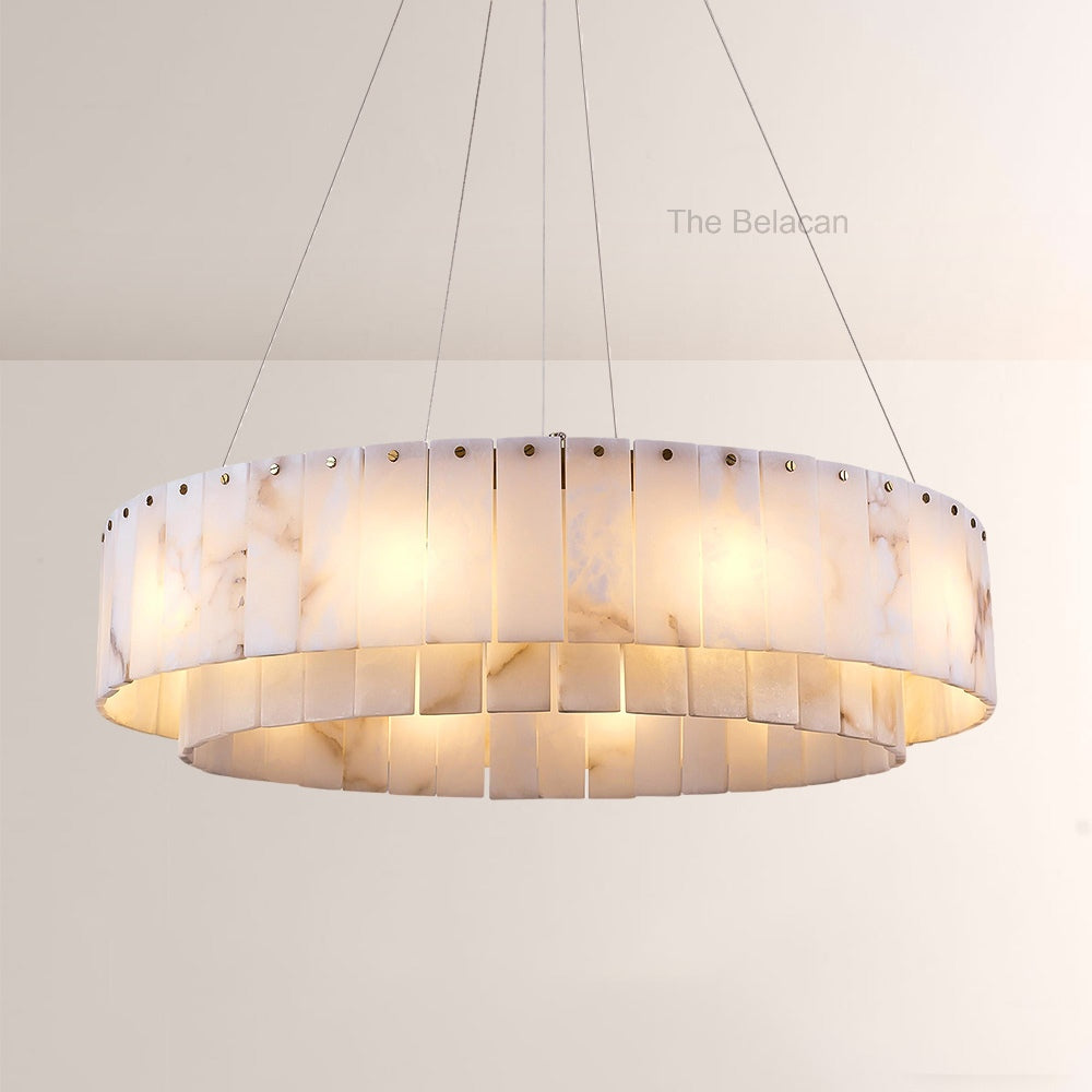 Sawyer Alabaster Round Chandelier - thebelacan