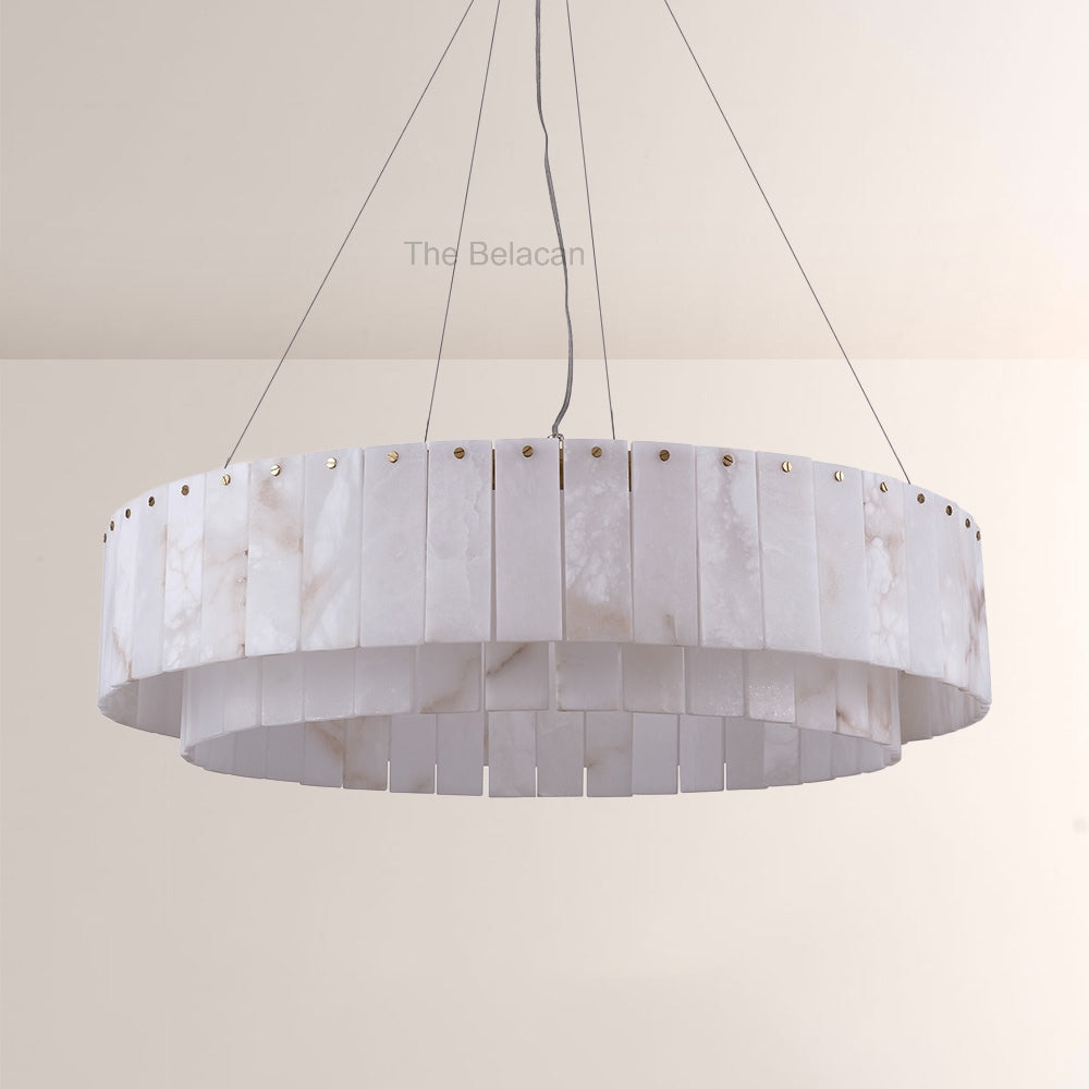 Sawyer Alabaster Round Chandelier - thebelacan