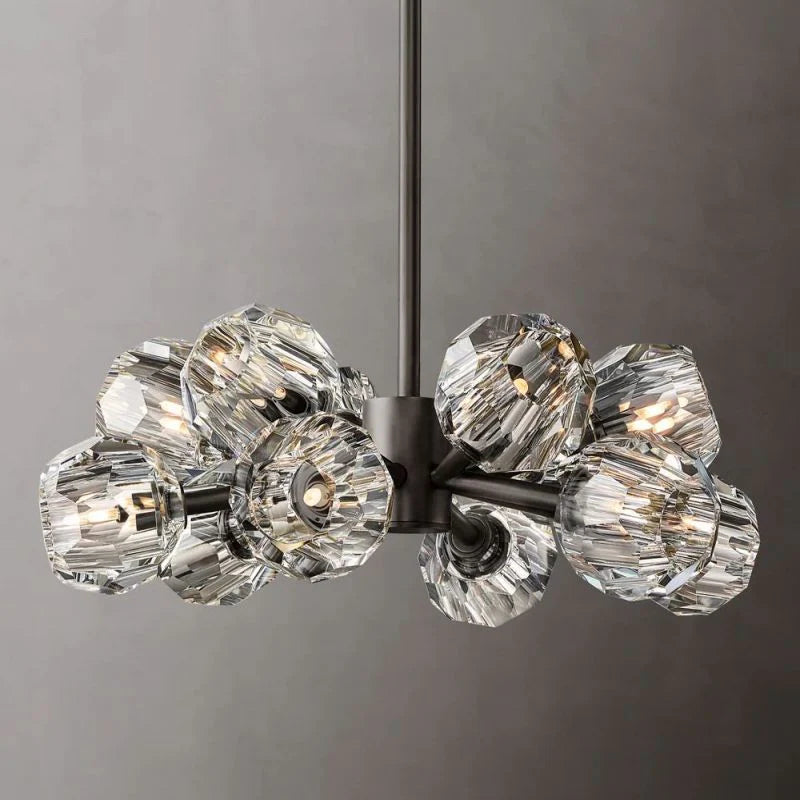 Kristal clear Glass Round Chandelier 24" - thebelacan