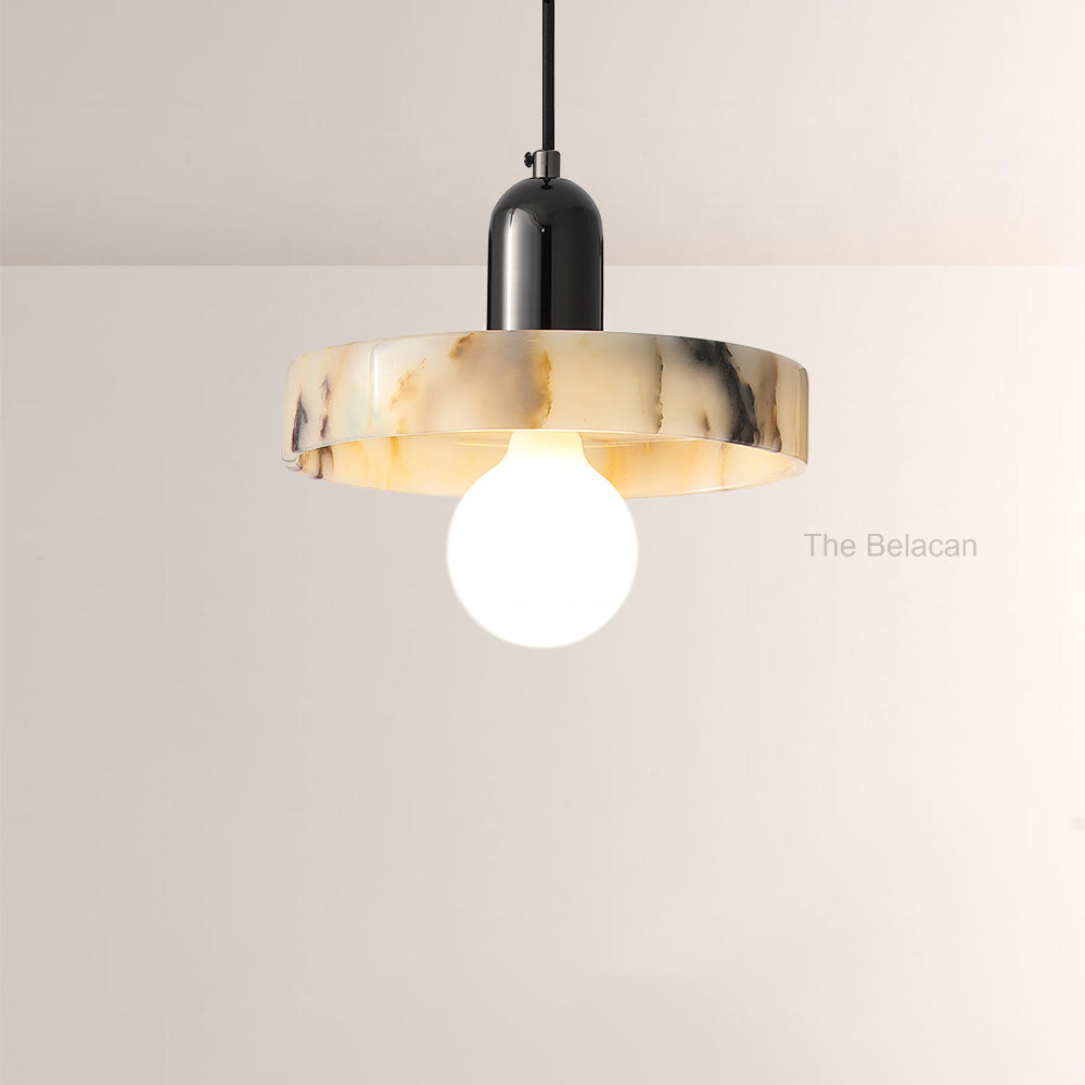 Vitrella Disc-Shade Marble Pendant - thebelacan