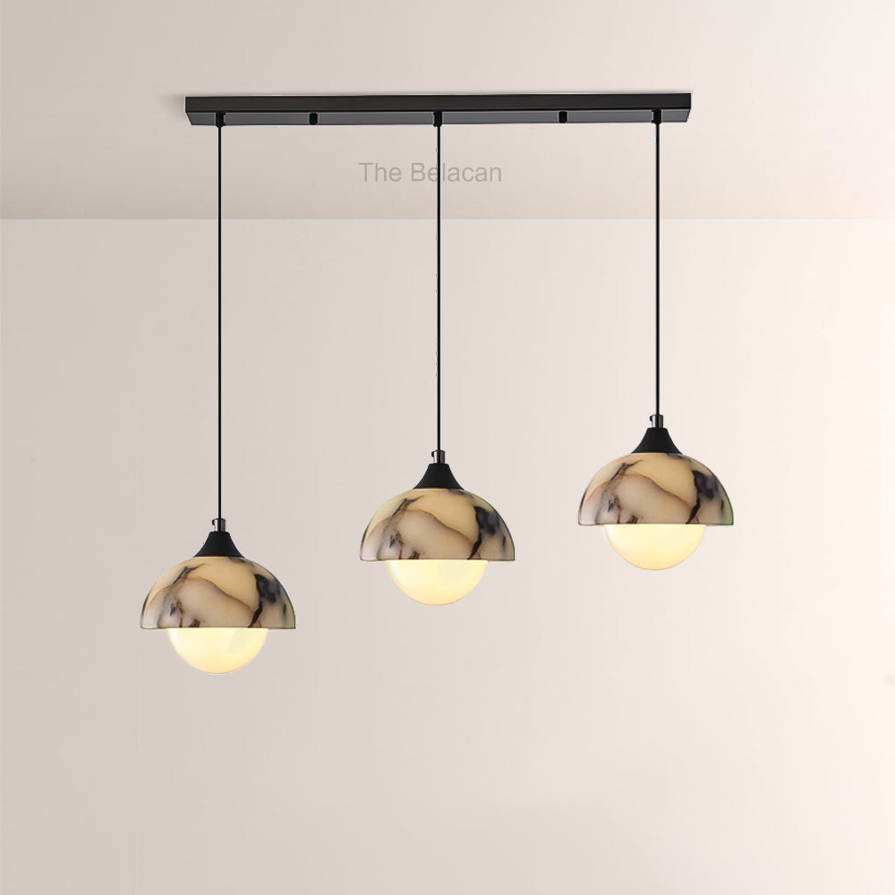 Vitrella Dome-Shade Marble Pendant(1/3-Head) - thebelacan