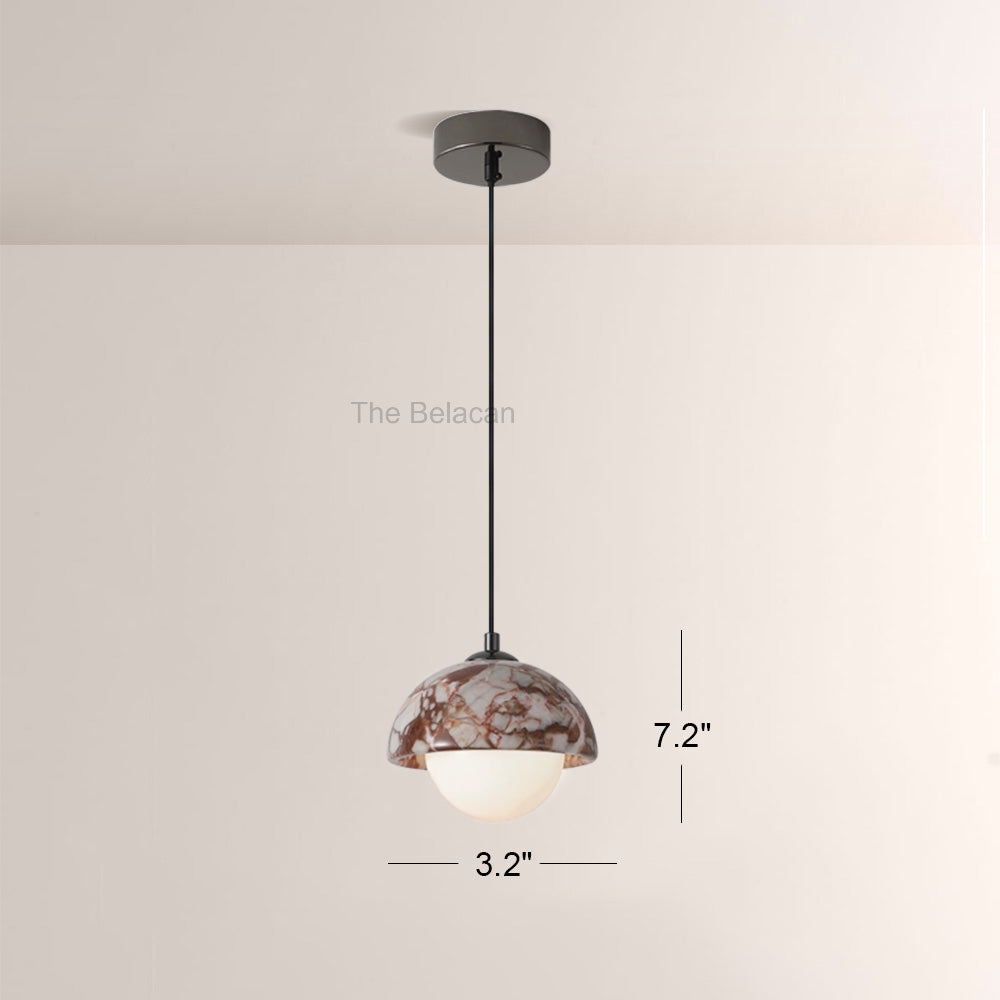 Vitrella Dome-Shade Marble Pendant(1/3-Head) - thebelacan
