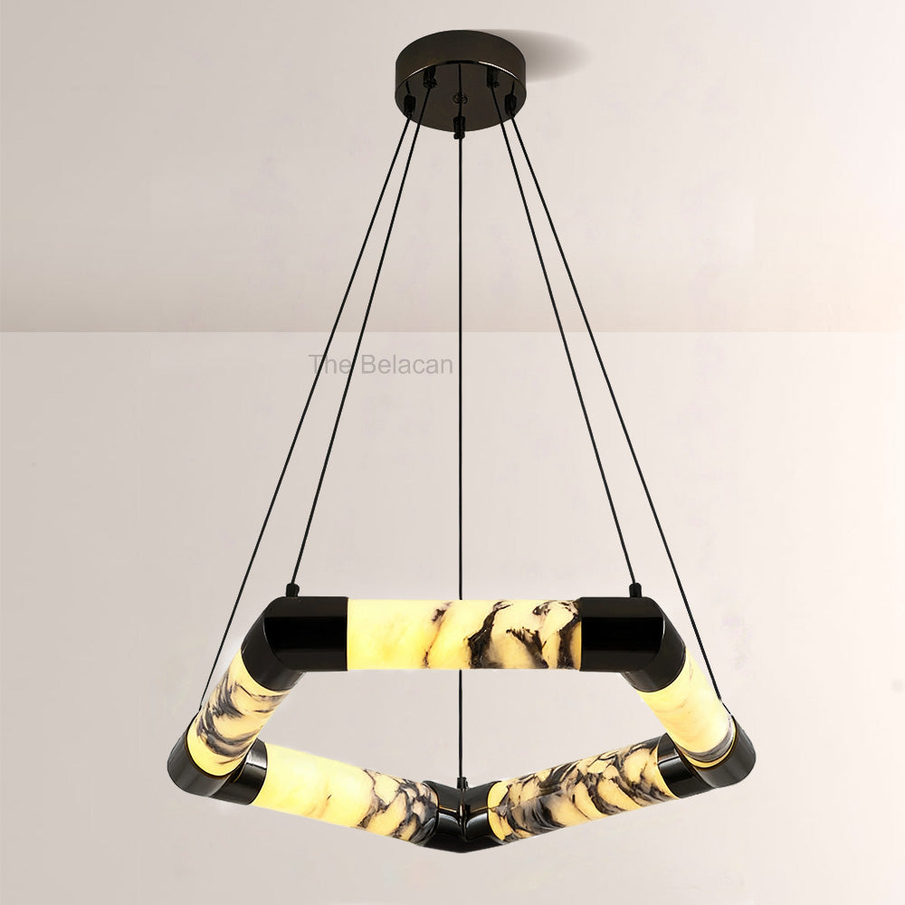 Vitrella Hexagonal Marble Chandelier - thebelacan