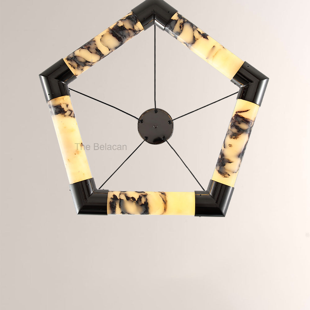 Vitrella Hexagonal Marble Chandelier - thebelacan