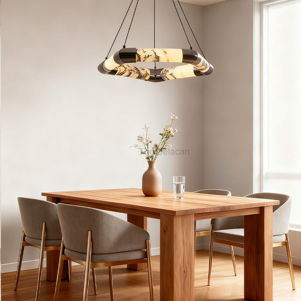 Vitrella Hexagonal Marble Chandelier - thebelacan