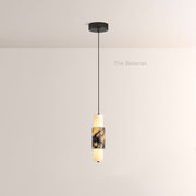 Vitrella Layered Marble Cylinder Pendant - thebelacan