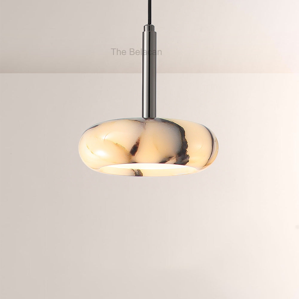 Vitrella Oval-Marble Disc Pendant - thebelacan