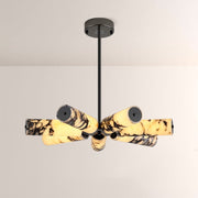 Vitrella Radial Cylinder Marble Chandelier - thebelacan
