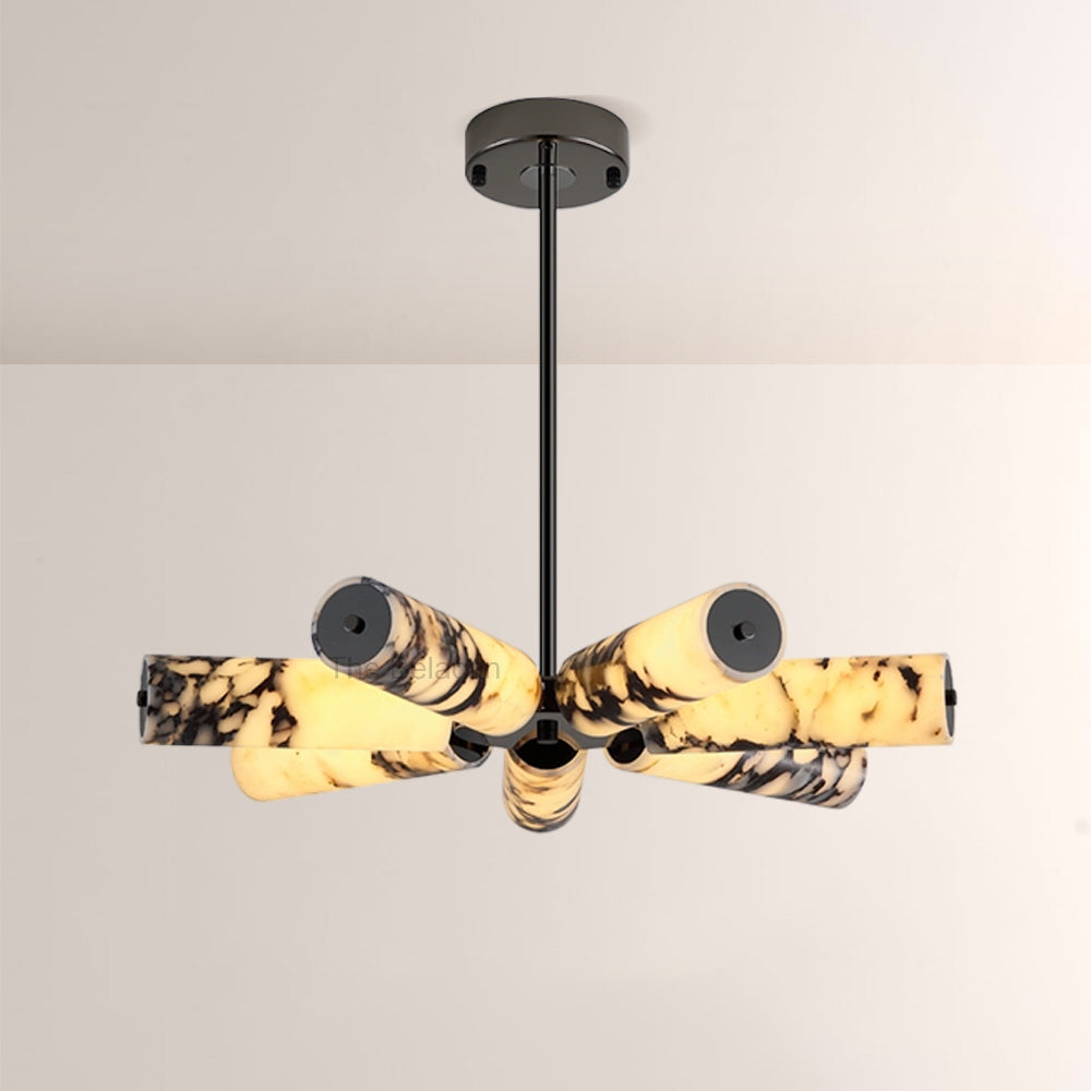 Vitrella Radial Cylinder Marble Chandelier - thebelacan