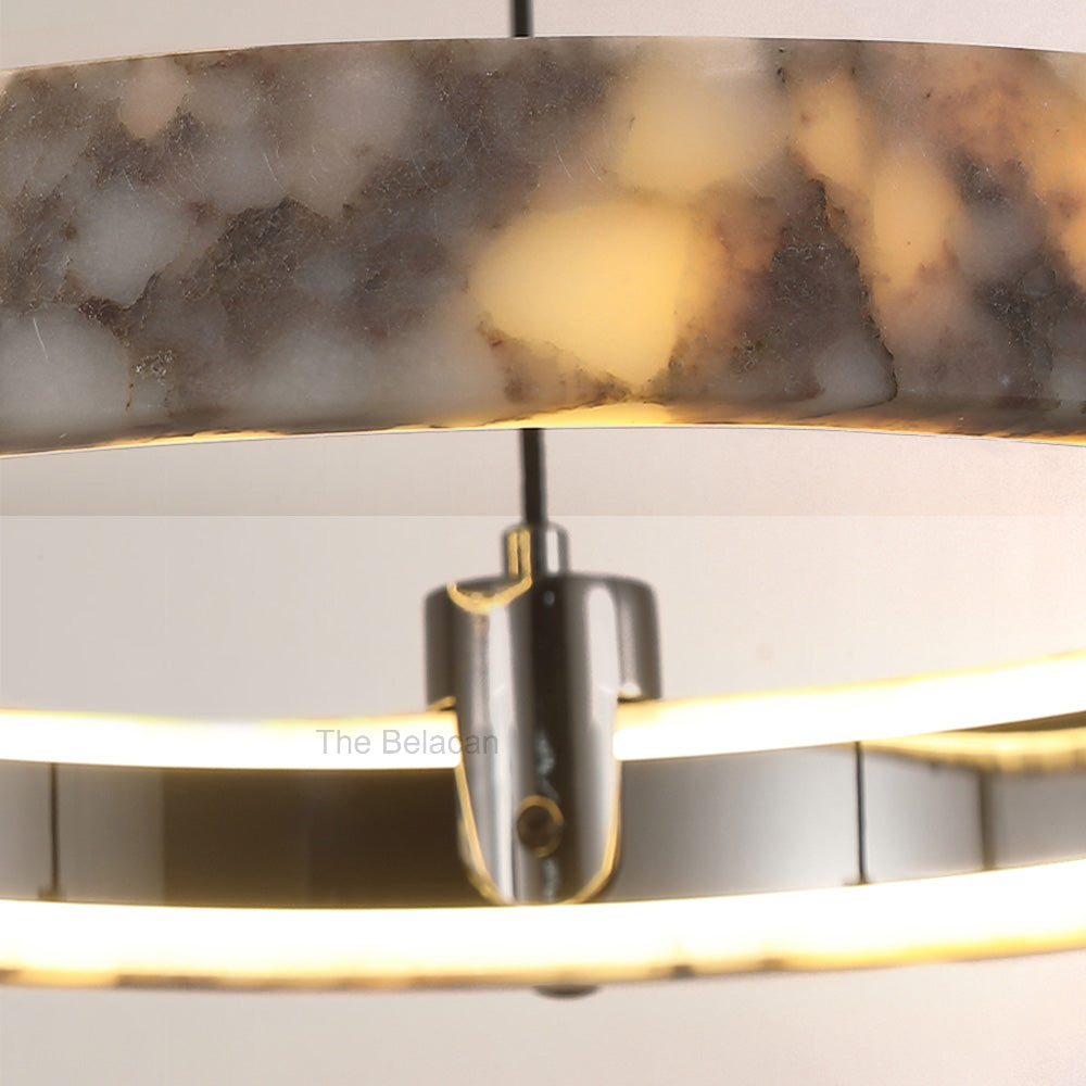 Vitrella Single-Ring Marble Chandelier - thebelacan
