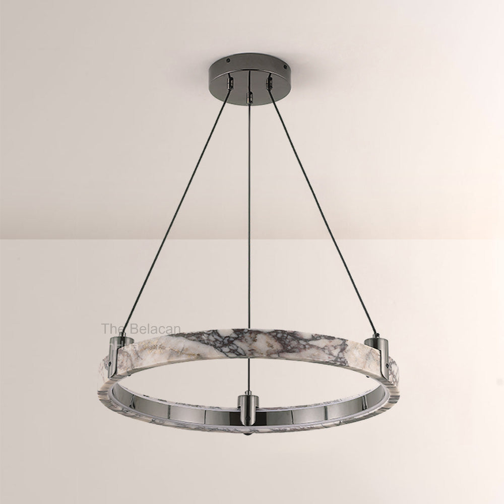 Vitrella Single-Ring Marble Chandelier - thebelacan