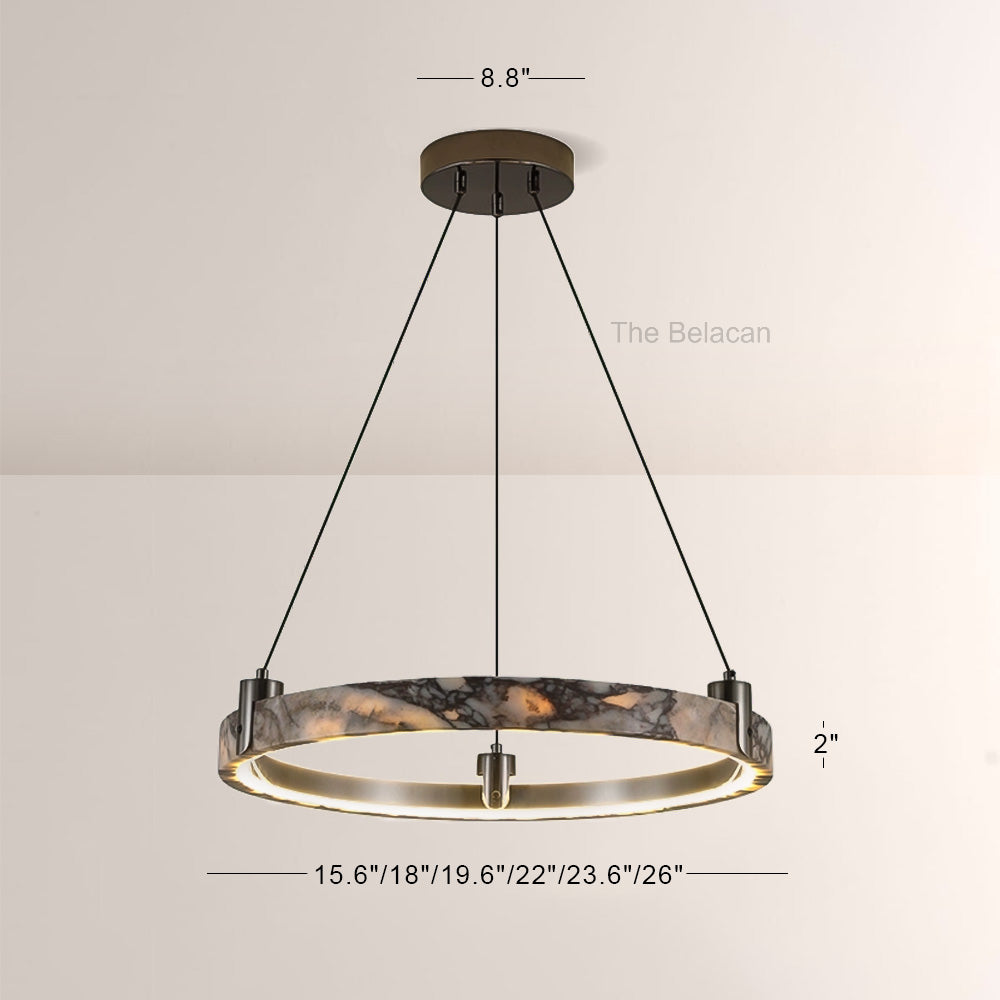 Vitrella Single-Ring Marble Chandelier - thebelacan