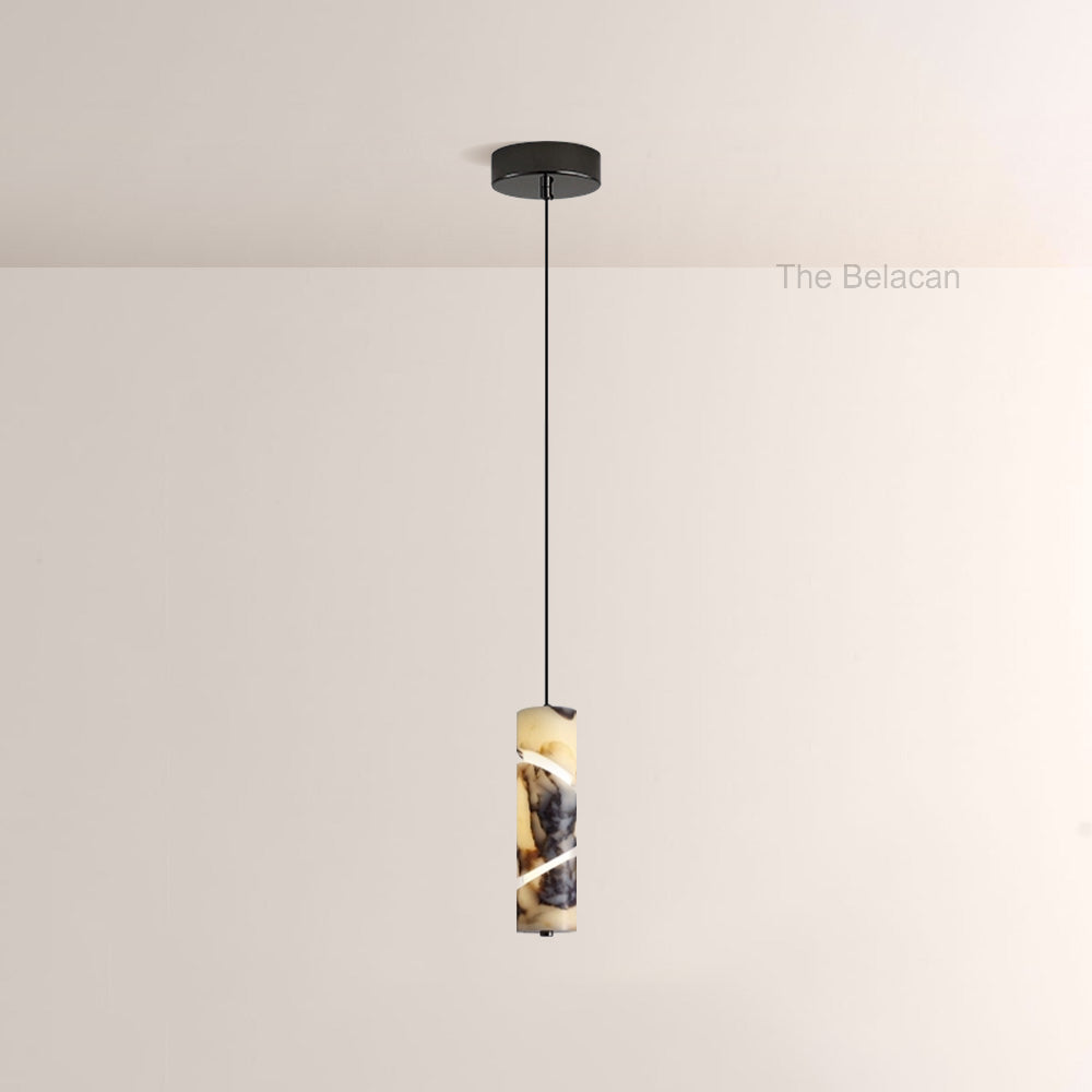 Vitrella Swirl-Accent Marble Cylinder Pendant - thebelacan