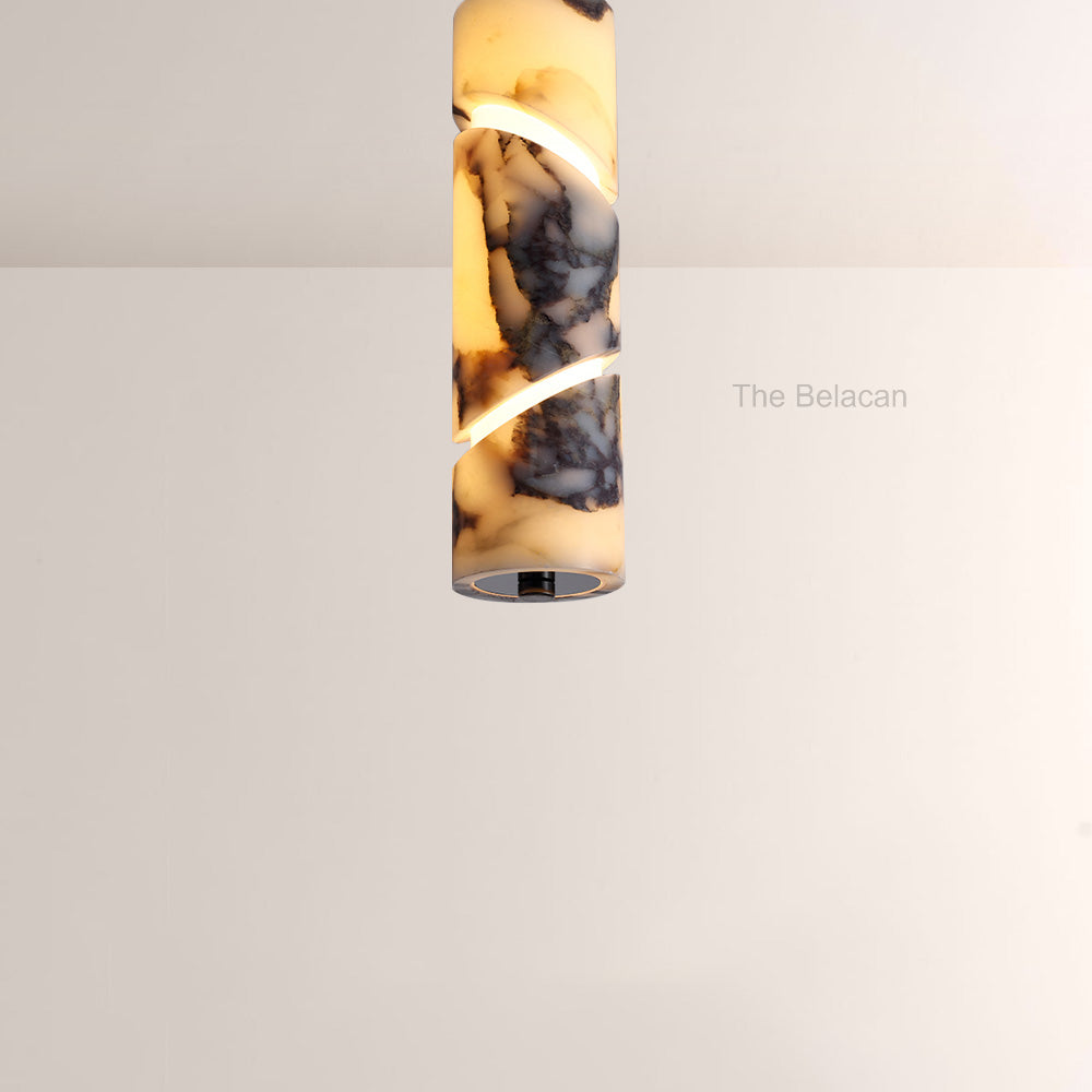 Vitrella Swirl-Accent Marble Cylinder Pendant - thebelacan