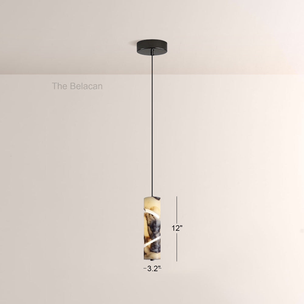 Vitrella Swirl-Accent Marble Cylinder Pendant - thebelacan