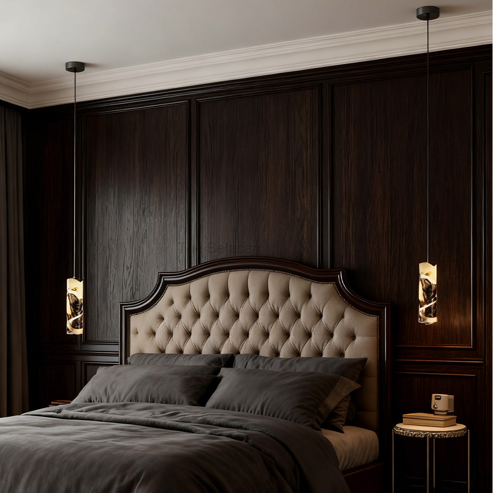 Vitrella Swirl-Accent Marble Cylinder Pendant - thebelacan