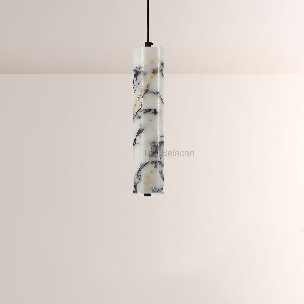 Vitrella Tall Cylinder Marble Pendant - thebelacan