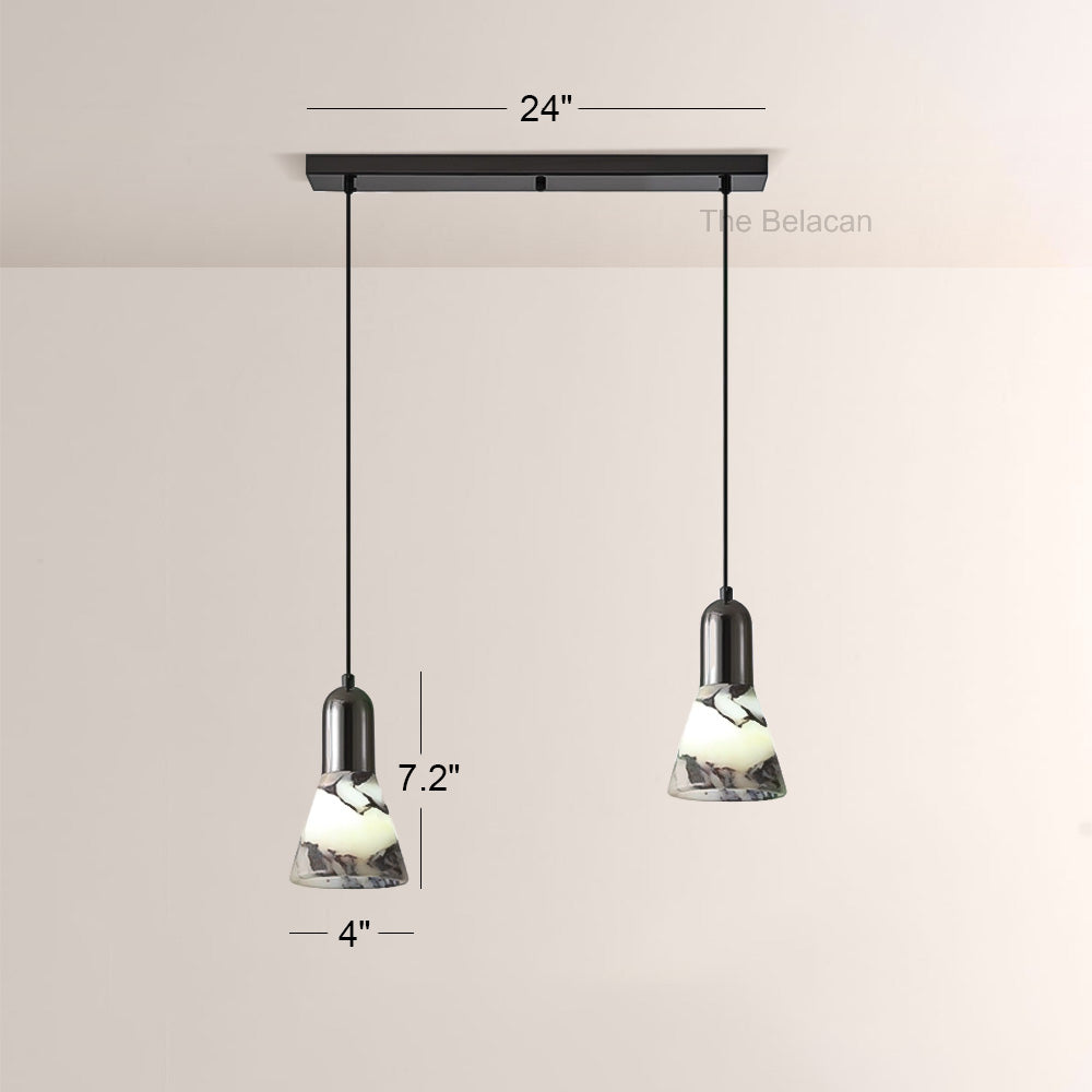 Vitrella Tapered Marble Shade Pendant(1/2/3-Head) - thebelacan