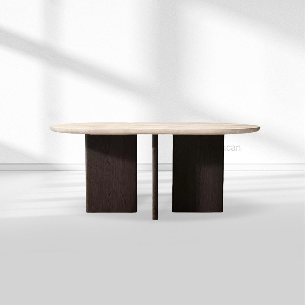 Vivian Cross-Base Rectangular Dining Table - thebelacan