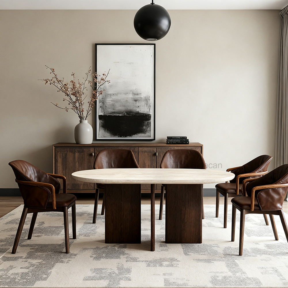 Vivian Cross-Base Rectangular Dining Table - thebelacan