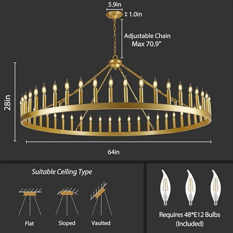Wagon Wheel Candle Chandelier - thebelacan