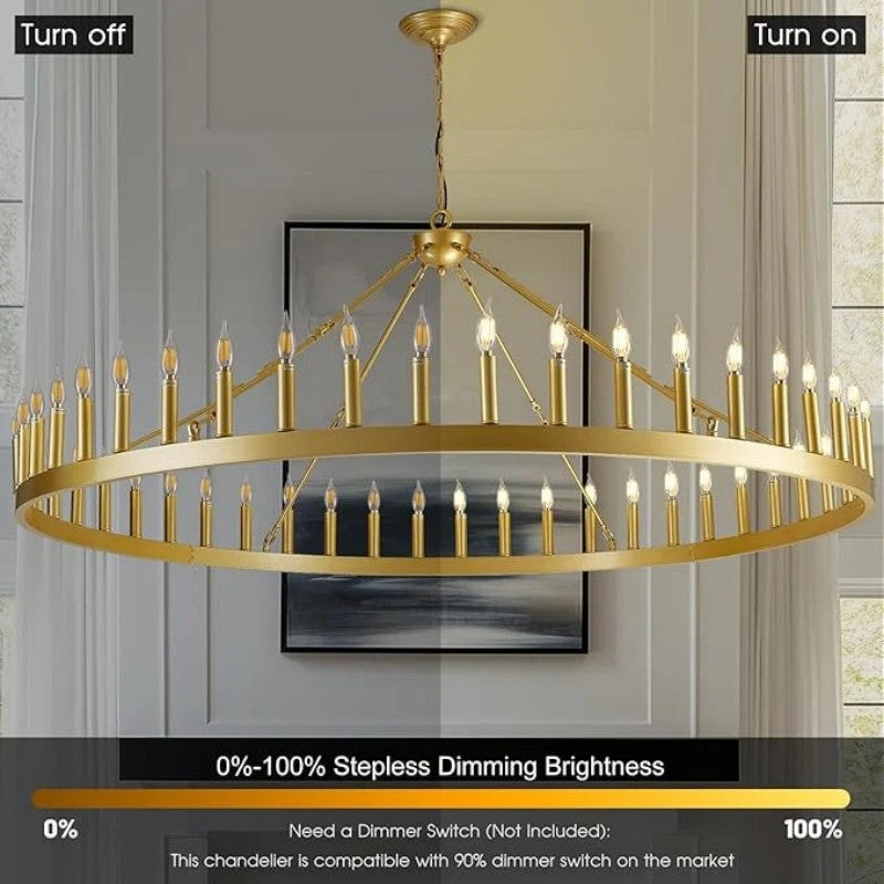 Wagon Wheel Candle Chandelier - thebelacan