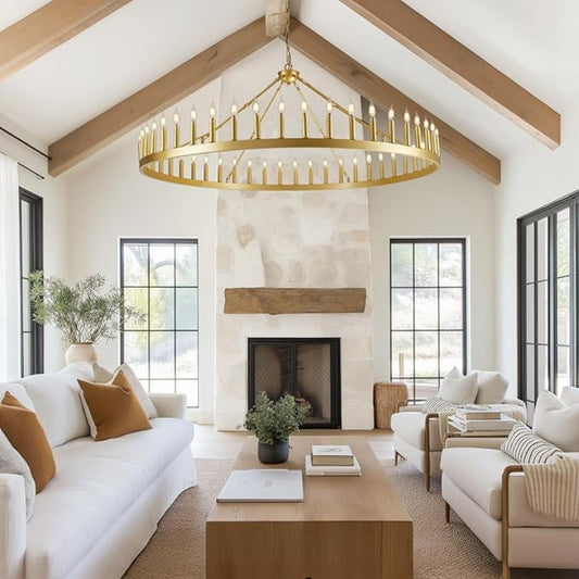 Wagon Wheel Candle Chandelier - thebelacan