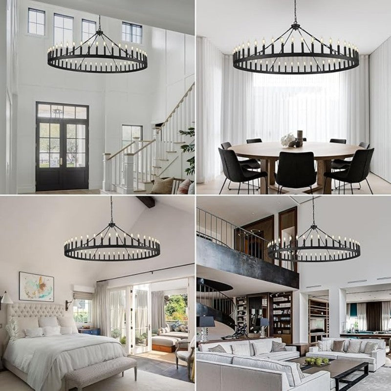 Wagon Wheel Candle Chandelier - thebelacan