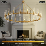 Wagon Wheel Glass Chandelier 60" 70" - thebelacan