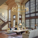 Wagon Wheel Glass Chandelier 60" 70" - thebelacan