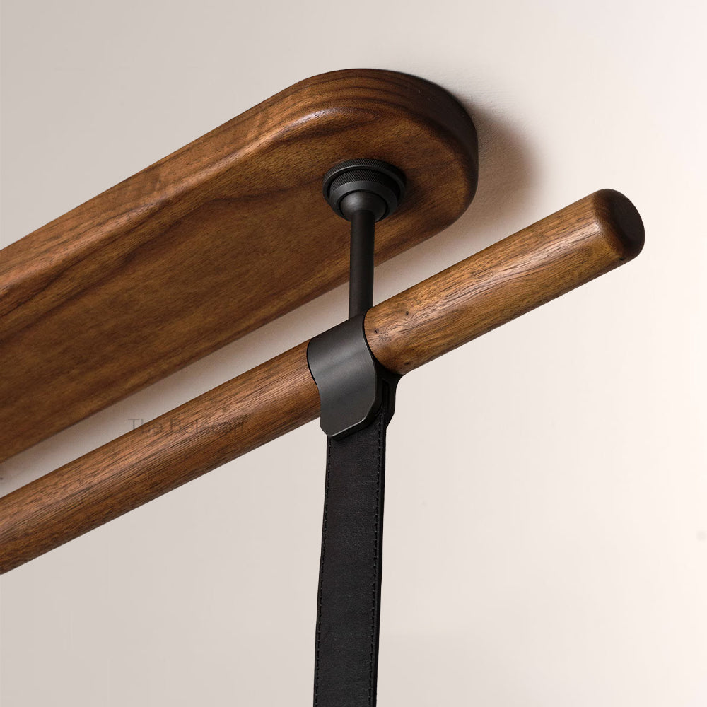 Welden Walnut Leather Linear Chandelier - thebelacan