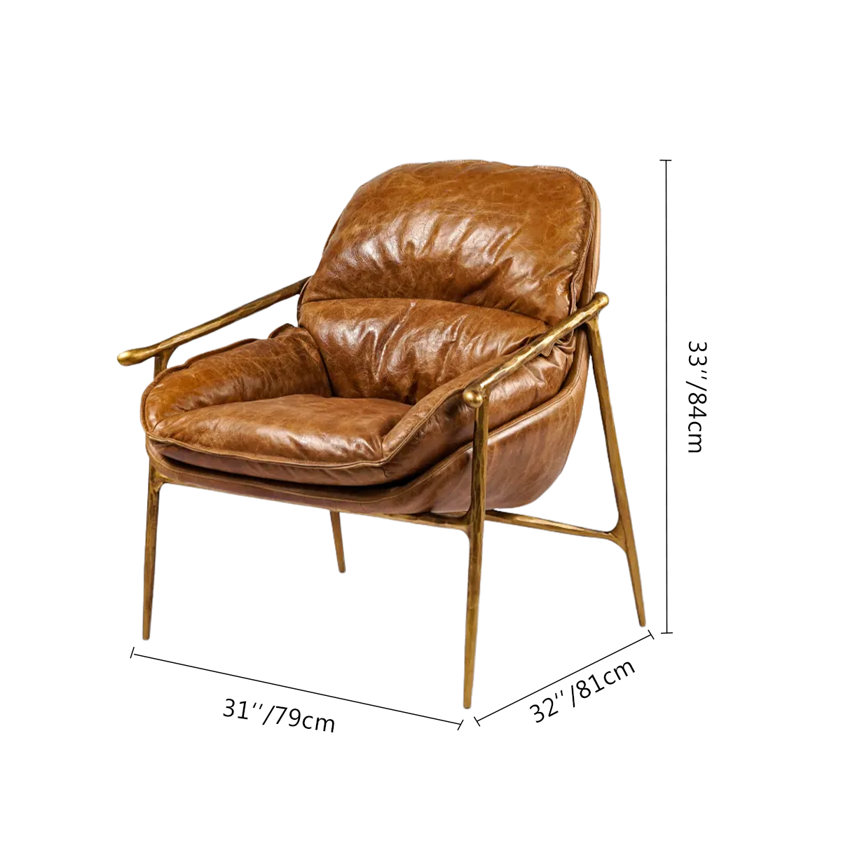 Thaddeus Brown Leather Accent Chairs - thebelacan