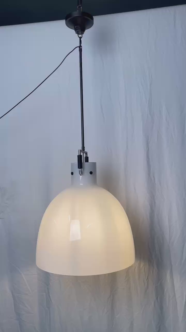 Mechanic Milk Glass Cloche Pendant - thebelacan
